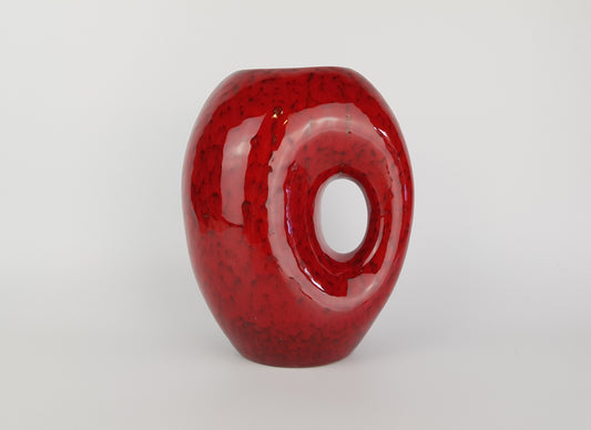 Vintage Richard Uhlemeyer Red Studio Art Pottery Vase 1950's Era