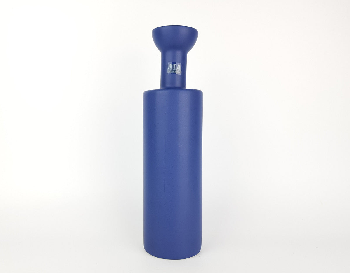 Vintage ASA SELECTION (former Sgrafo Modern) Blue Vase West German Pottery 1980s