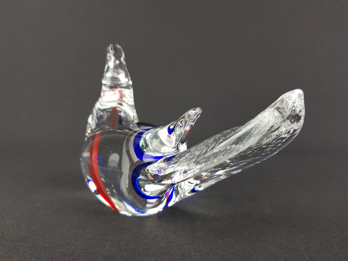 Vintage MURANO SOMMERSO GLASS Swan Figurine Italian Glass Art 1960s