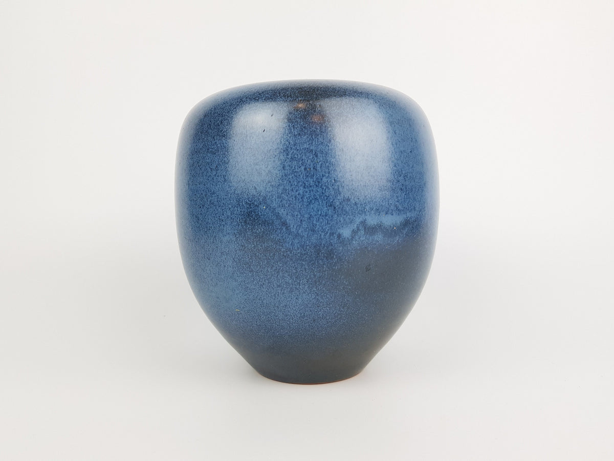 Vintage STUDIO ART POTTERY Blue Vase West German Pottery 1970s
