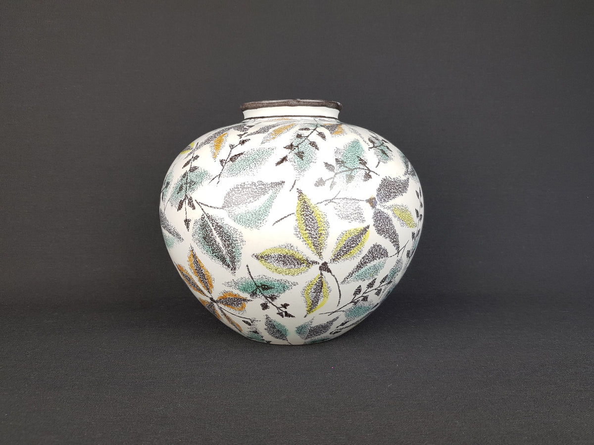 Vintage WAECHTERSBACH KERAMIK White Vase With Uschi Decor West German Pottery 1950s