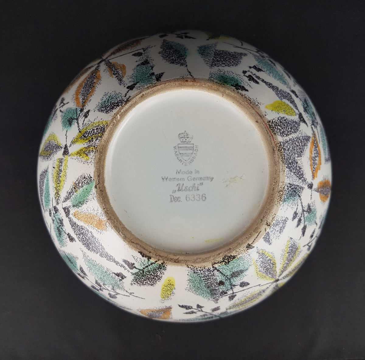 Vintage WAECHTERSBACH KERAMIK White Vase With Uschi Decor West German Pottery 1950s