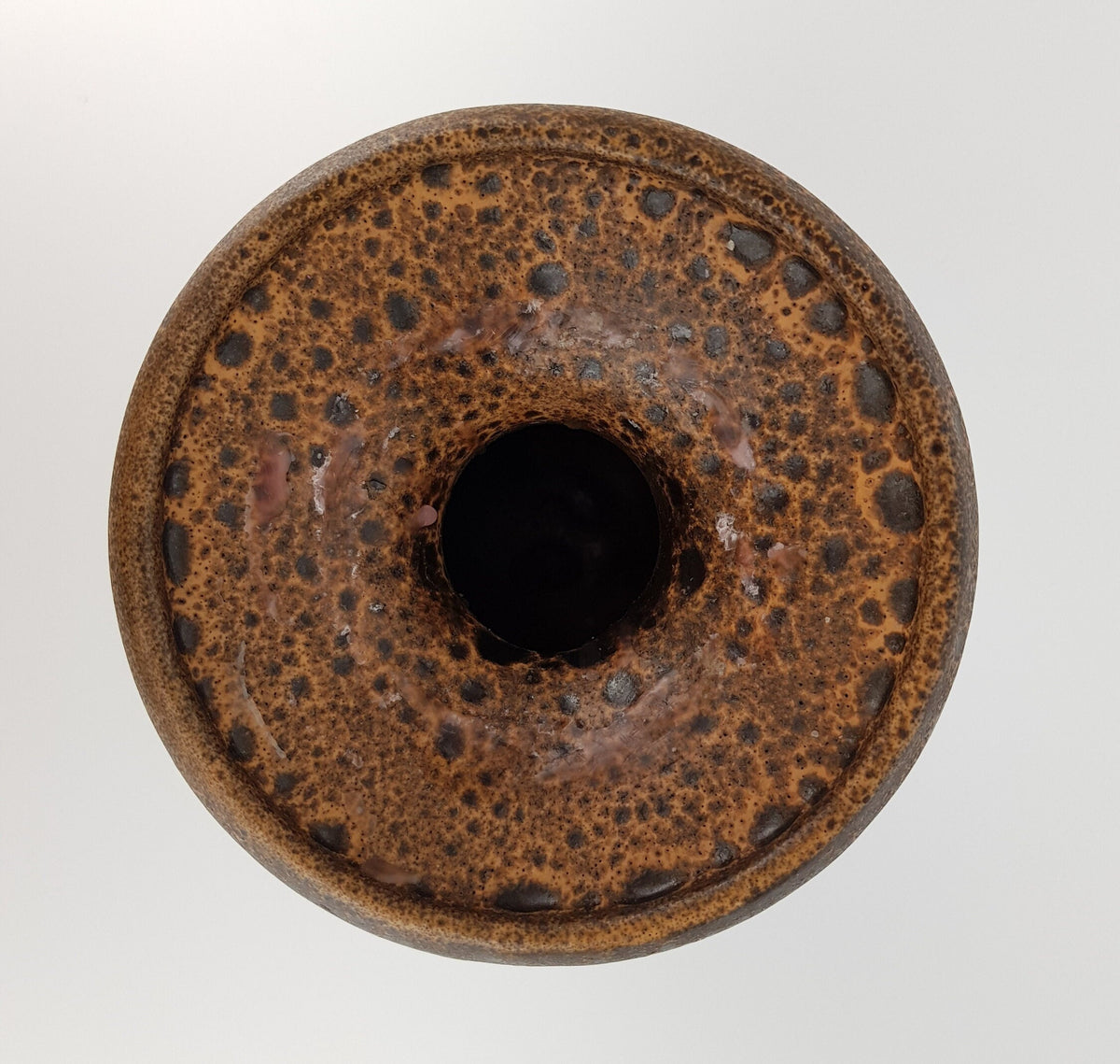 Vintage CARSTENS KERAMIK Small Brown Handled Vase / Candle Holder West German Pottery 1960s 1970s