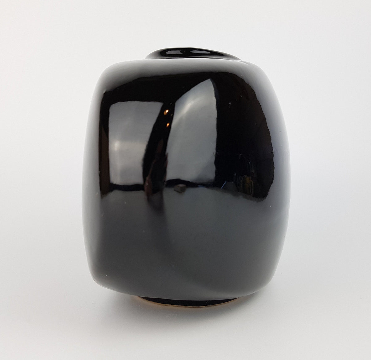 Vintage BAY KERAMIK Blue and Black Ceramic Vase 690/15 West German Pottery 1980s