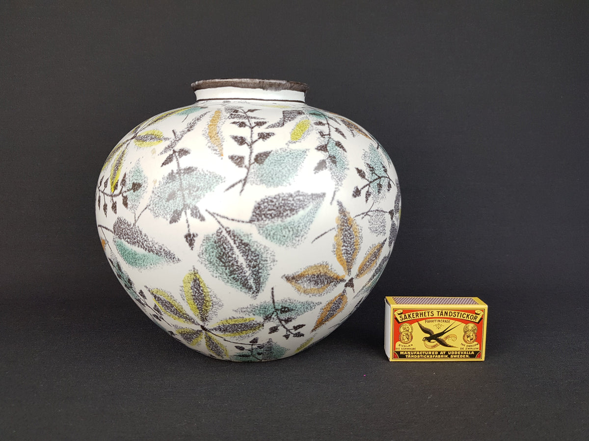 Vintage WAECHTERSBACH KERAMIK White Vase With Uschi Decor West German Pottery 1950s