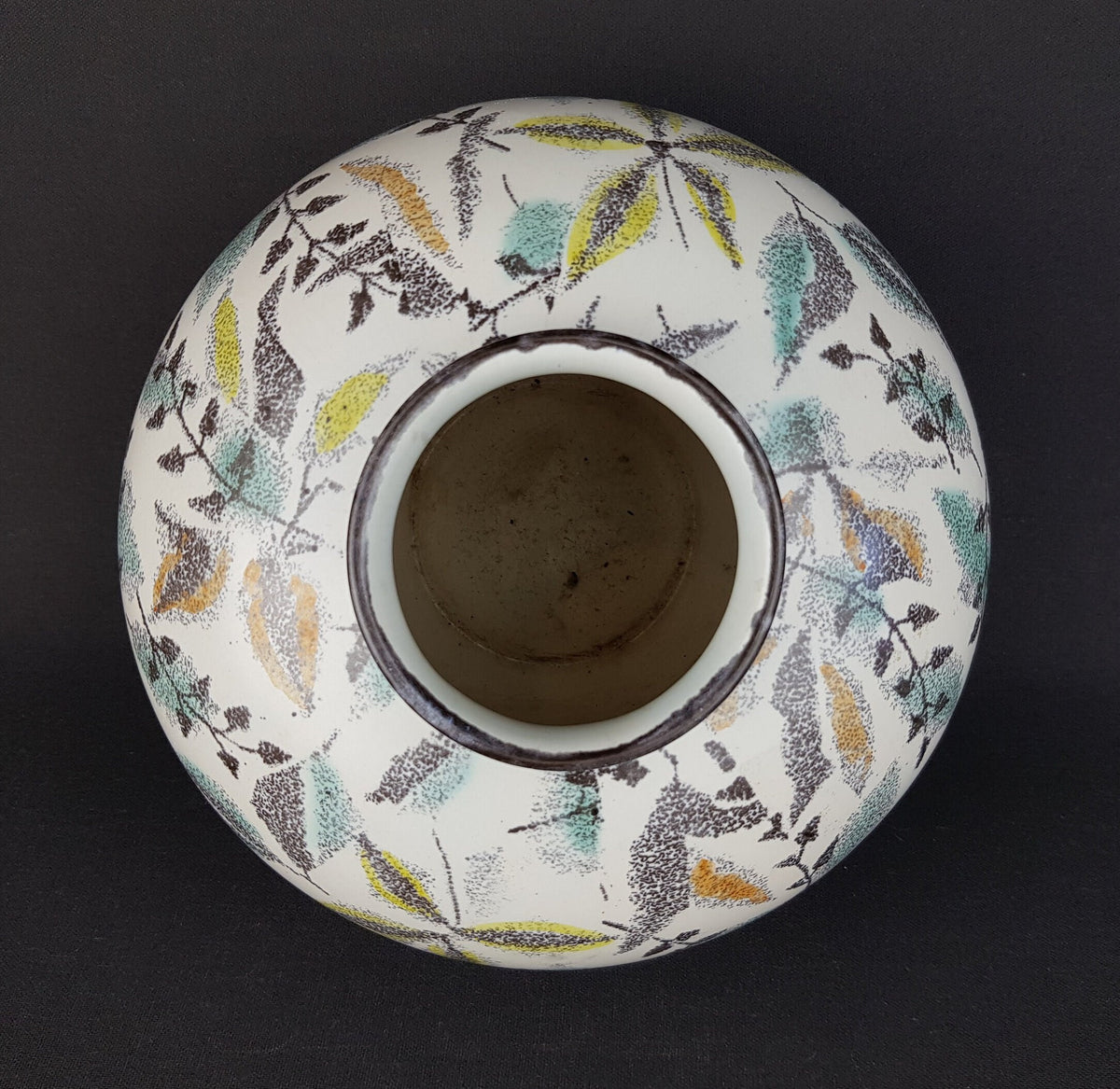 Vintage WAECHTERSBACH KERAMIK White Vase With Uschi Decor West German Pottery 1950s