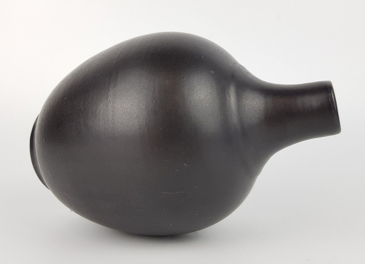 Vintage RUSCHA ART KERAMIK Black Vase 830 West German Pottery 1970s