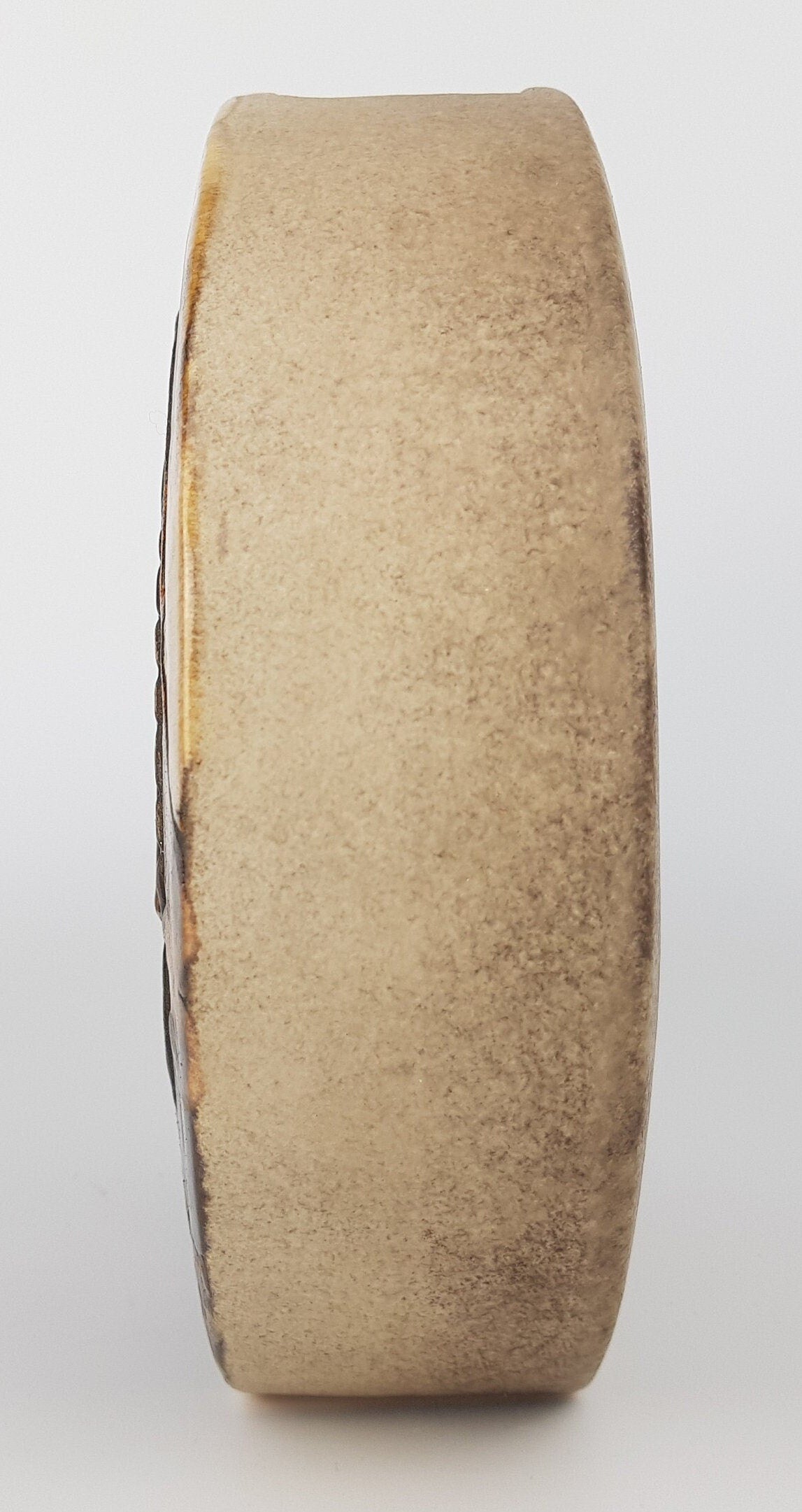 Vintage RUSCHA ART KERAMIK Brown Graphic Series Vase By Heinz Siery West German Pottery 1970s