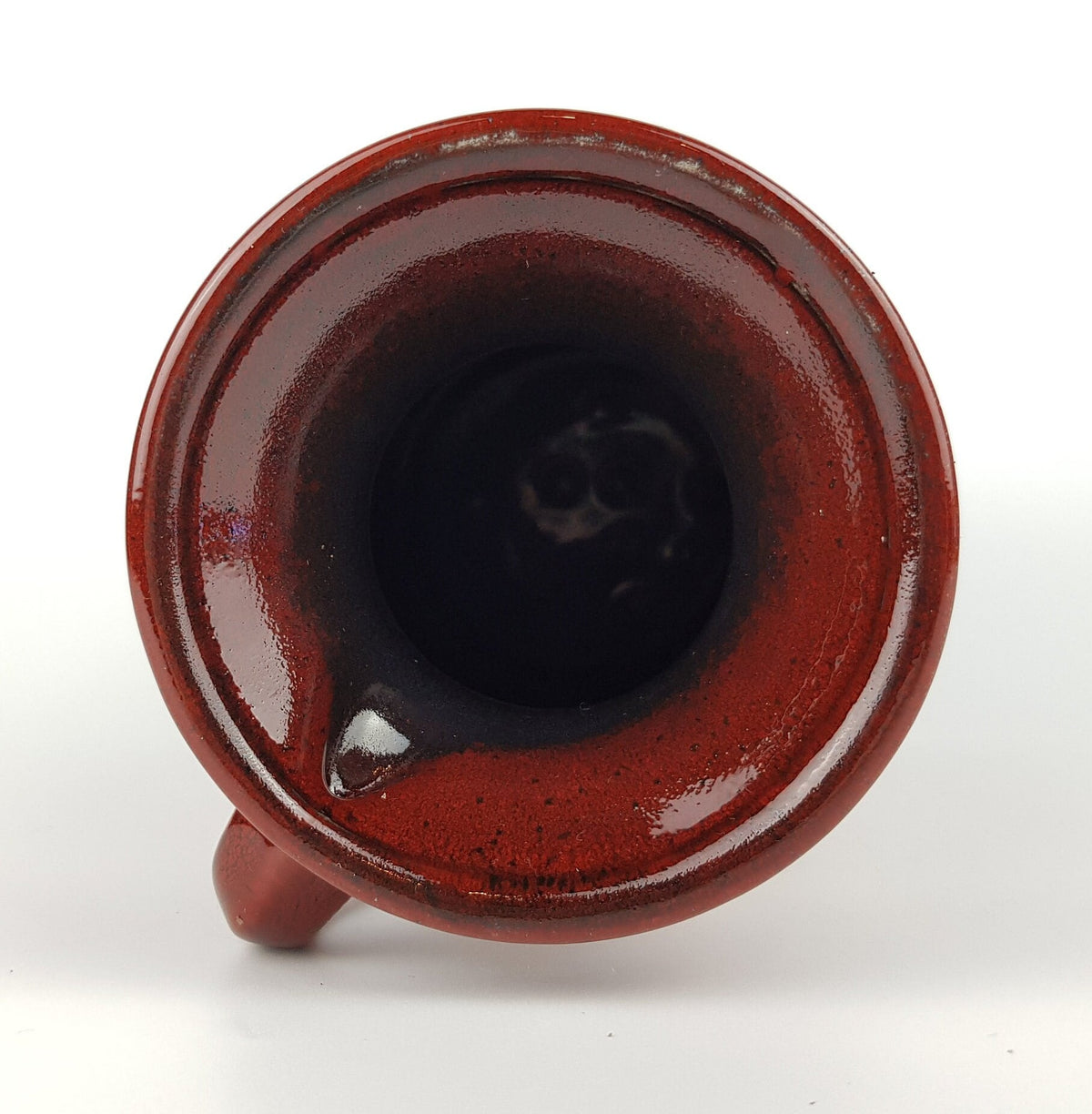 Vintage JASBA KERAMIK Orange and Brown TRUMPET Vase N602 12 20 West German Pottery 1970s