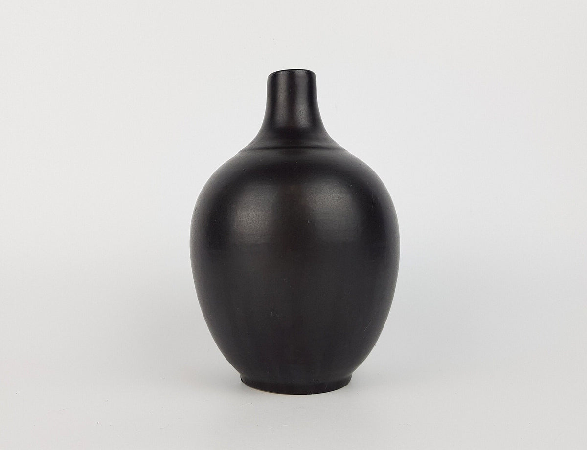 Vintage RUSCHA ART KERAMIK Black Vase 830 West German Pottery 1970s
