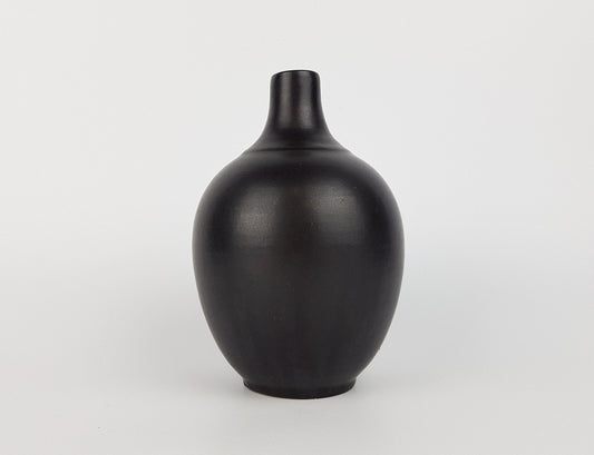 Vintage RUSCHA ART KERAMIK Black Vase 830 West German Pottery 1970s