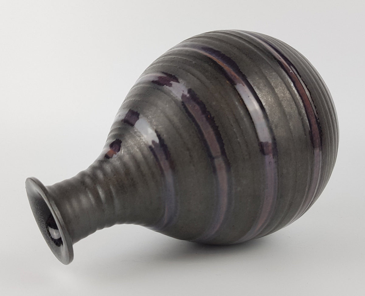 Vintage TOPFEREI ROMHILD Grey and Purple Vase By Siegfried Gramann East German Studio Art Pottery