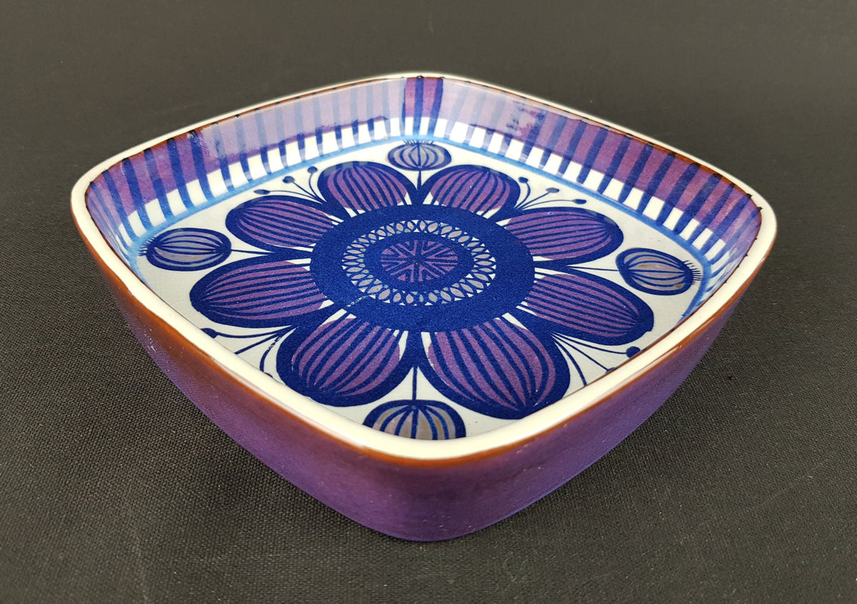 Vintage ROYAL COPENHAGEN Purple Bowl from the Fajance Series 167 2883 by Beth Breyen from Denmark 1970s