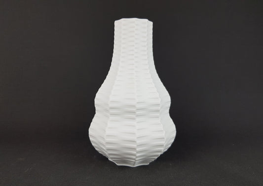 Vintage Geometric HUTSCHENREUTHER Op Art Biscuit Porcelain Vase by H. Fuchs, 1960s