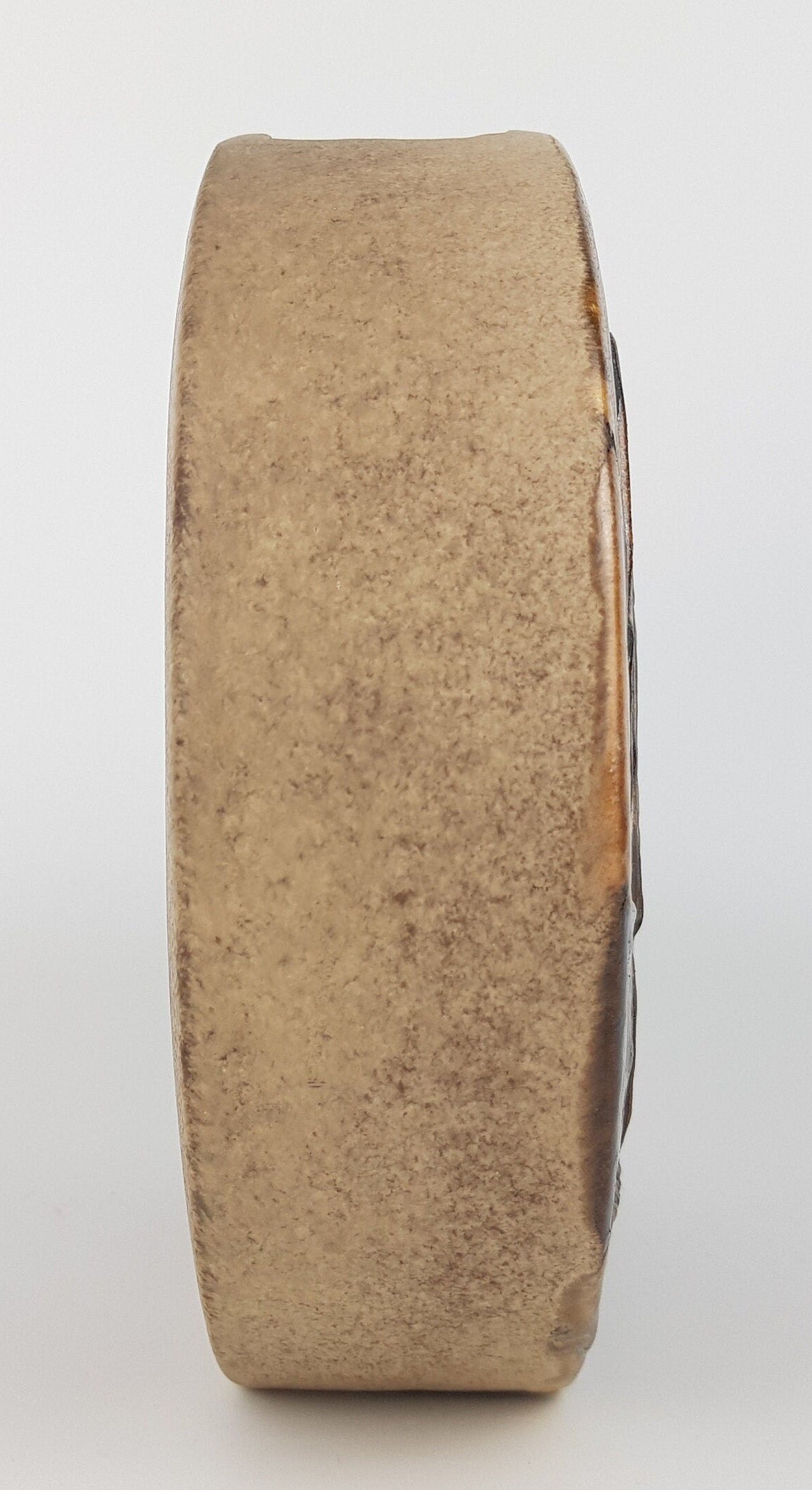 Vintage RUSCHA ART KERAMIK Brown Graphic Series Vase By Heinz Siery West German Pottery 1970s