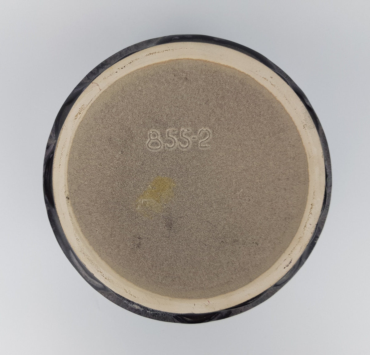 Vintage RUSCHA ART KERAMIK Black Purple Discus Vase 855-2 West German Pottery 1970-80s