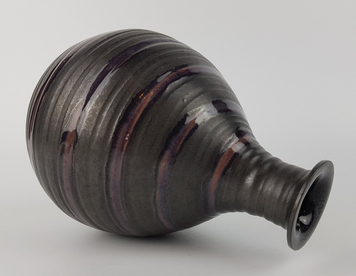 Vintage TOPFEREI ROMHILD Grey and Purple Vase By Siegfried Gramann East German Studio Art Pottery