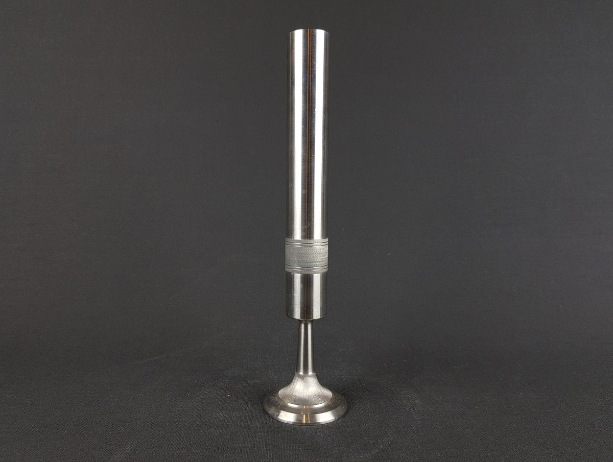 Vintage Brutalist BMF (Bayerische Metallwaren Fabrik) Metal Cylinder Steel Vase from West Germany 1960-70s