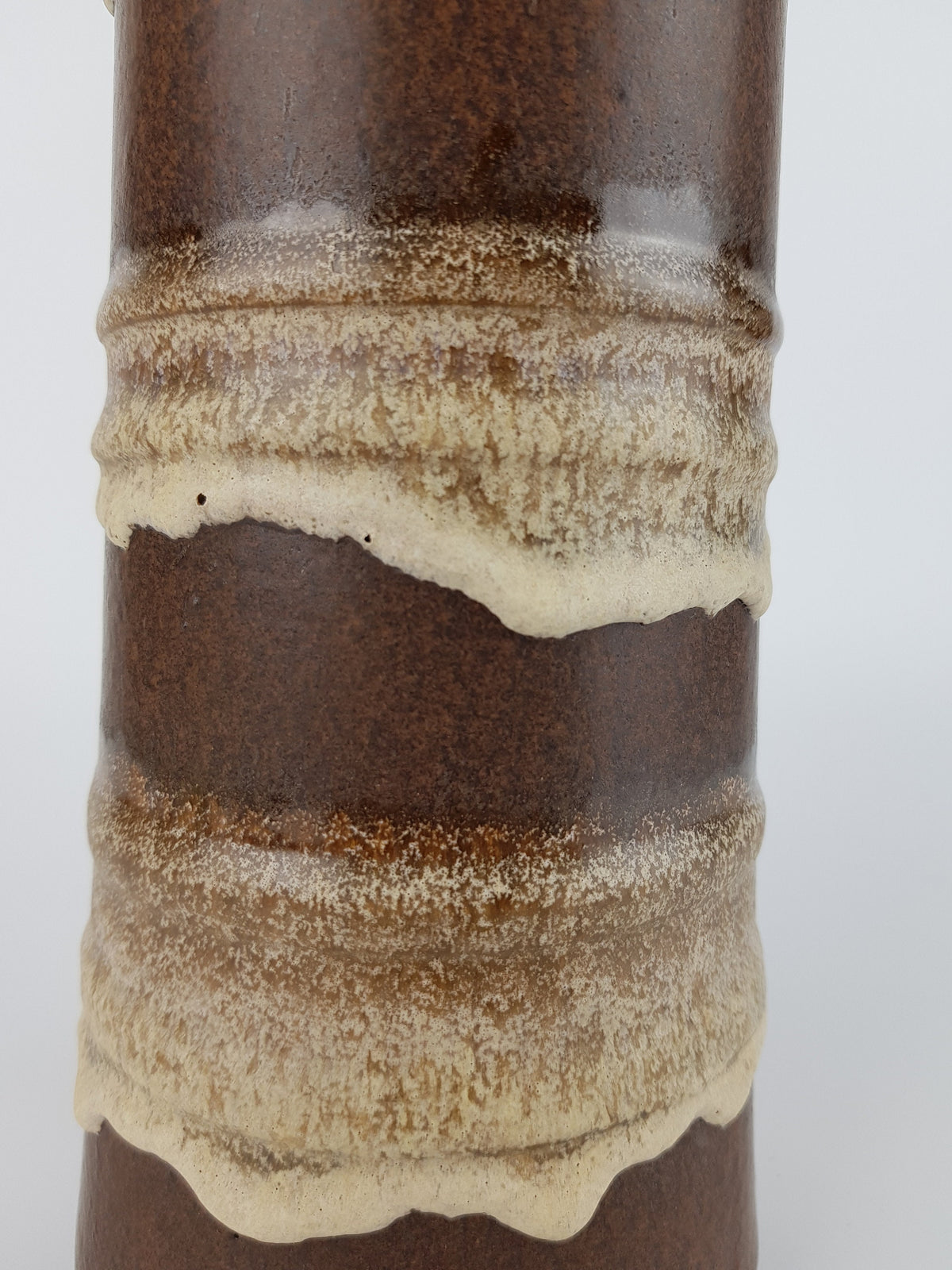 Vintage SCHEURICH KERAMIK Brown Fat Lava Vase 205 32 West Geman Pottery 1970s