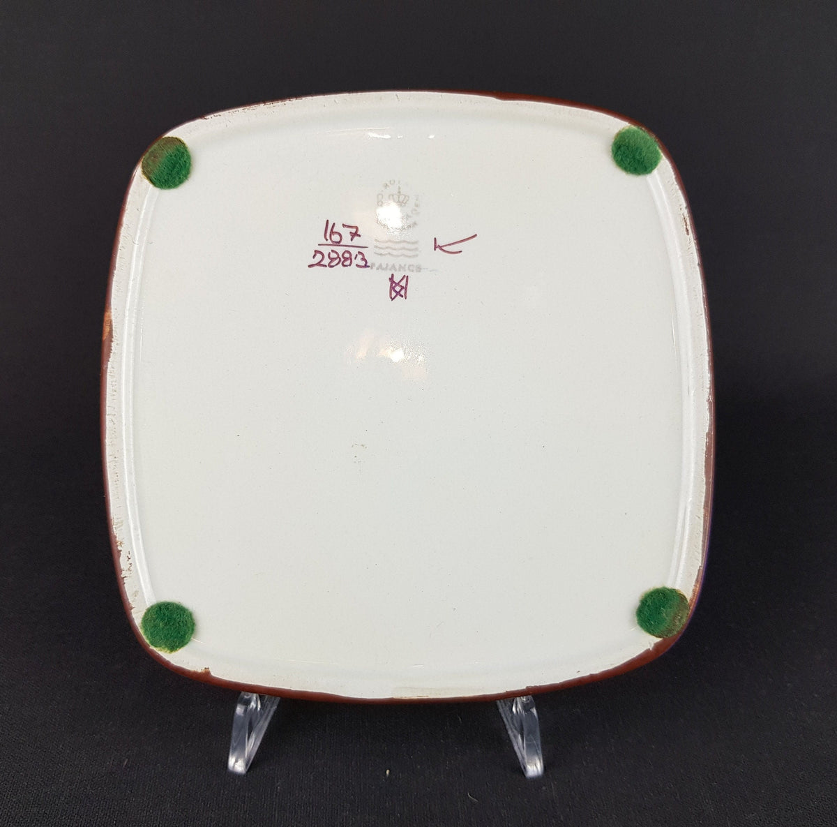 Vintage ROYAL COPENHAGEN Purple Bowl from the Fajance Series 167 2883 by Beth Breyen from Denmark 1970s