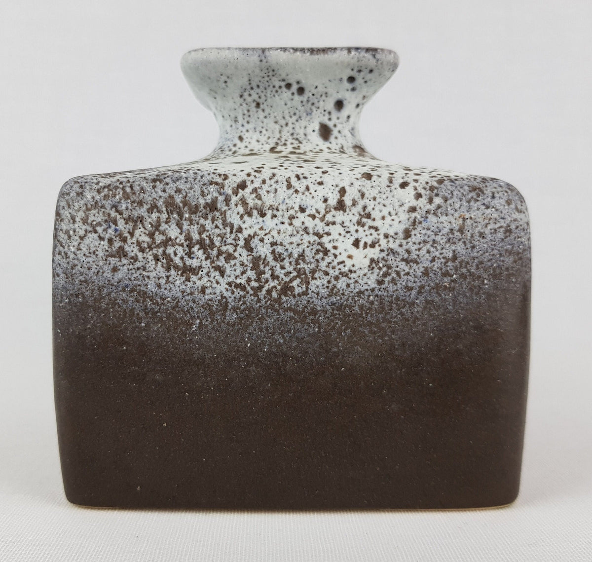 Vintage SILBERDISTEL FAYENCEN Square Grey Vase West German Pottery 1970s