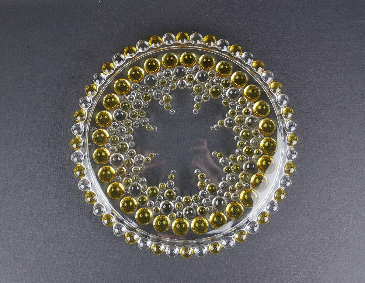 Vintage CAKE Plate, Dish By Walther Glass Round Plate West Germany 1970s