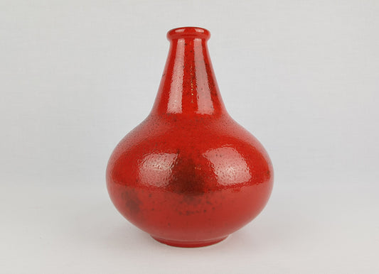 Vintage ZELL SCHMIDER Red Speckled Vase 4563-A by Anneliese Beckh Vulkano Decor West German Pottery 1960s 1970s