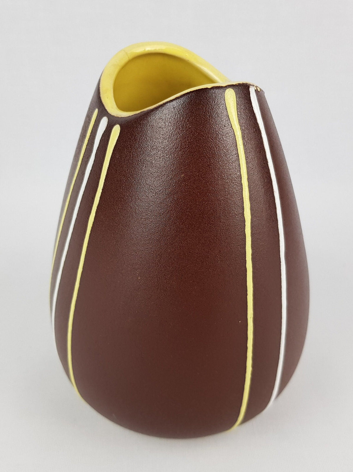 Vintage JASBA KERAMIK Brown Vase 582-15 with "Udine" Decor West German Pottery 1957 by Cilli Wörsdörfer