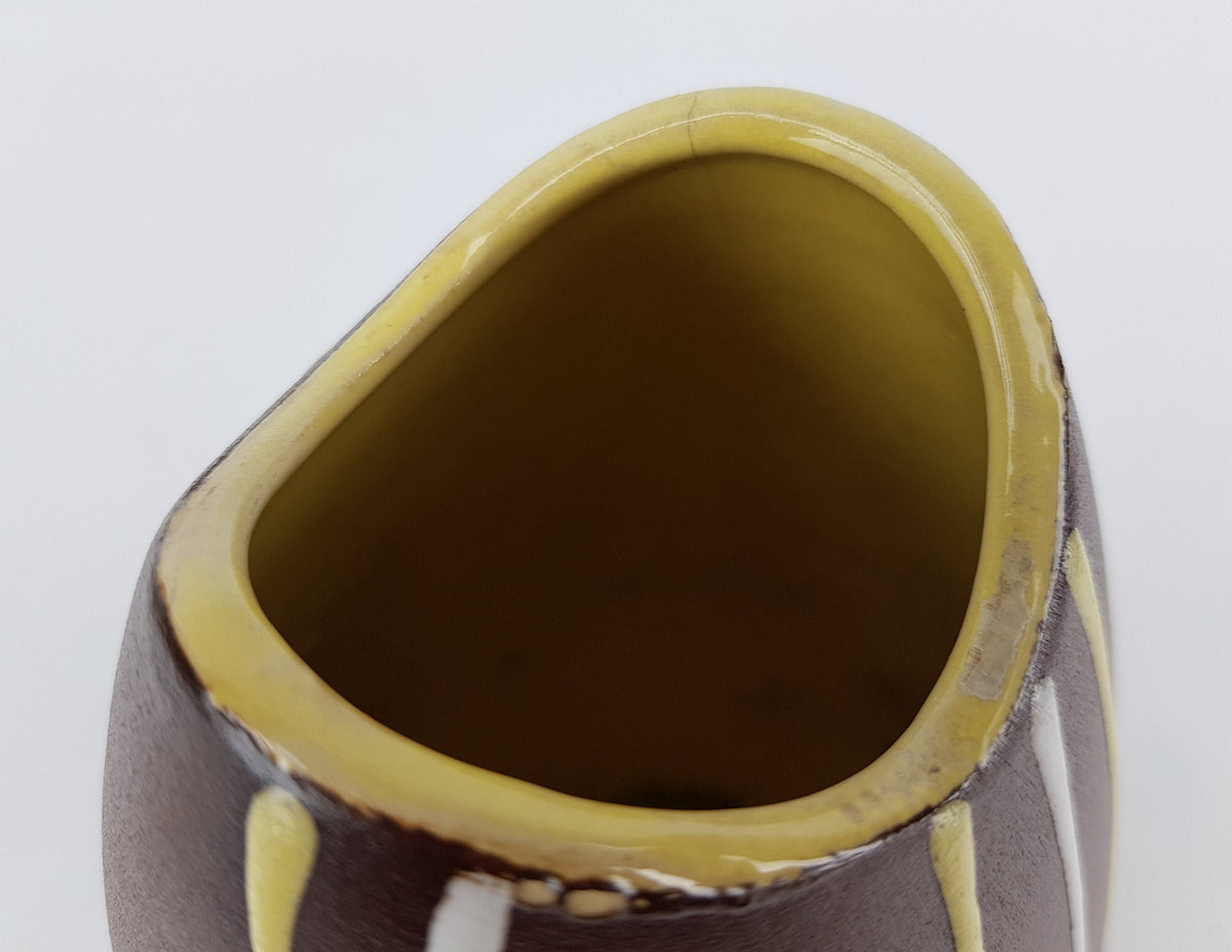 Vintage JASBA KERAMIK Brown Vase 582-15 with "Udine" Decor West German Pottery 1957 by Cilli Wörsdörfer