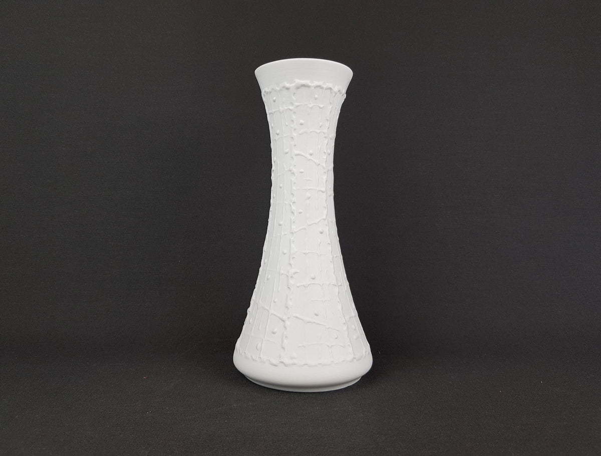 Vintage KERAFINA Porzellanfabrik White Biscuit Porcelain Vase – Royal KPM Bavaria – West Germany 1970s