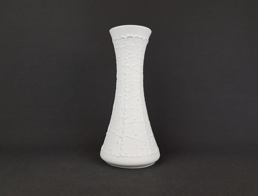 Vintage KERAFINA Porzellanfabrik White Biscuit Porcelain Vase – Royal KPM Bavaria – West Germany 1970s