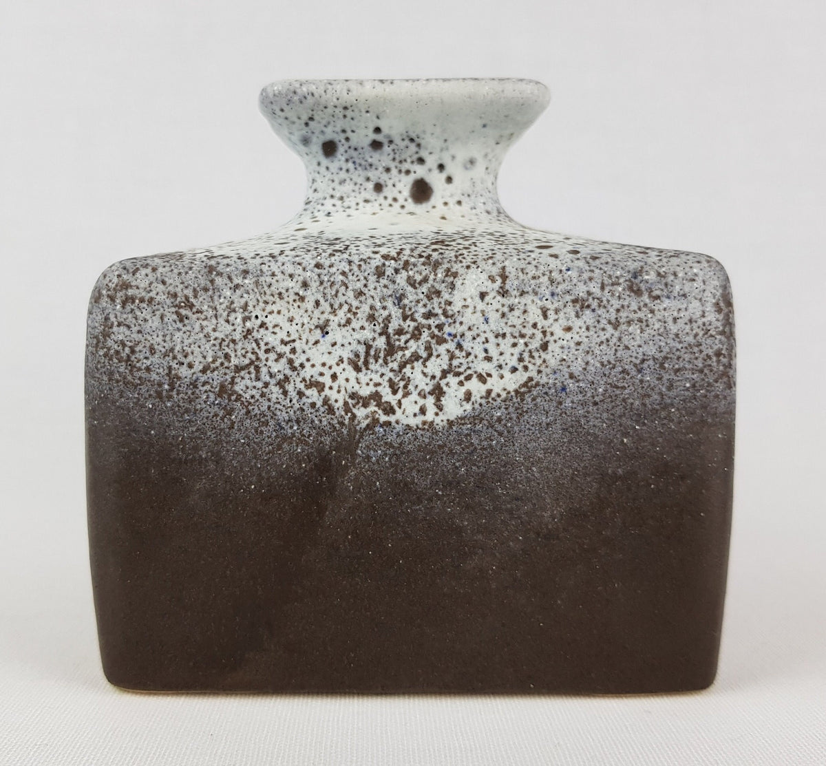 Vintage SILBERDISTEL FAYENCEN Square Grey Vase West German Pottery 1970s
