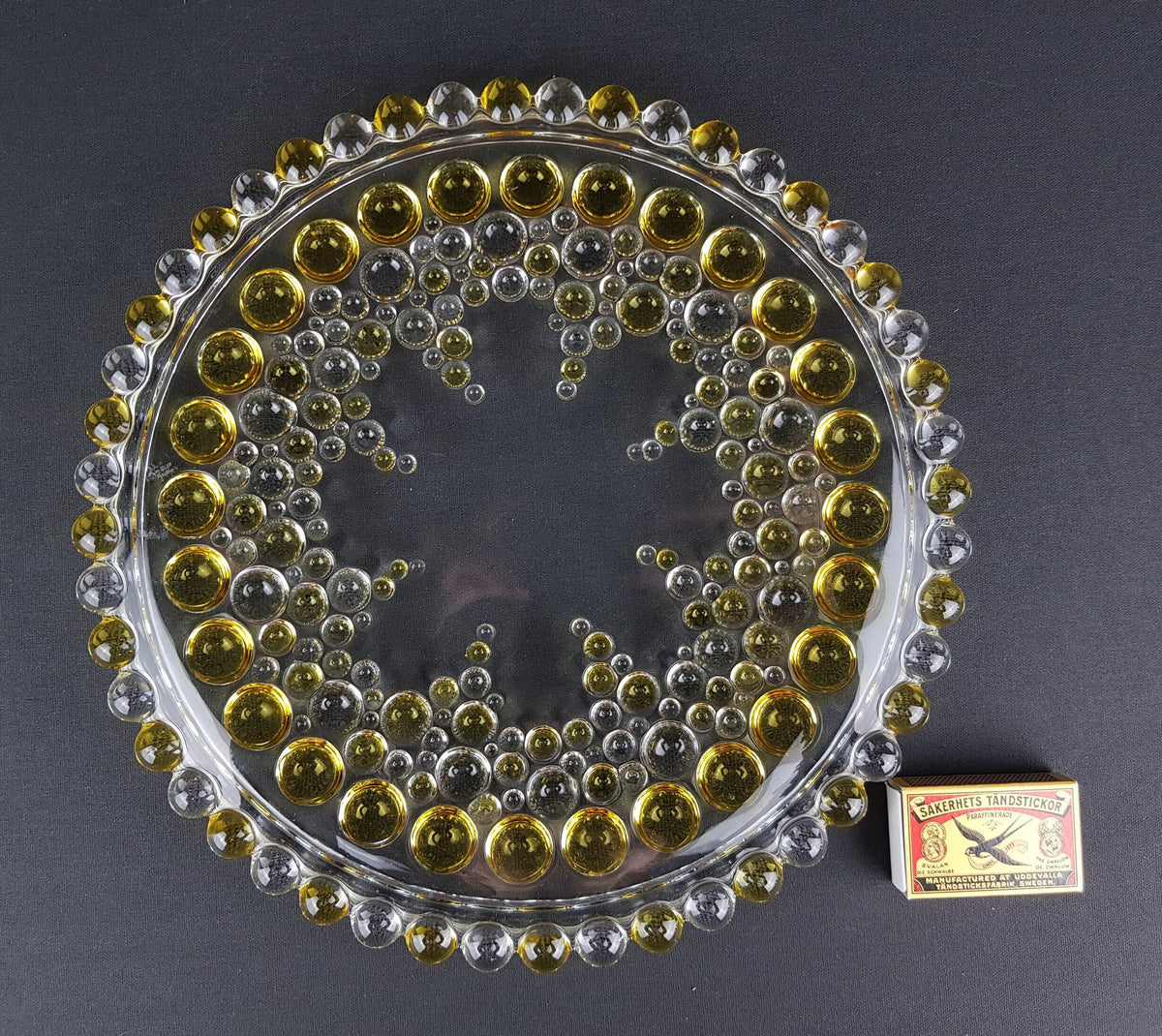 Vintage CAKE Plate, Dish By Walther Glass Round Plate West Germany 1970s