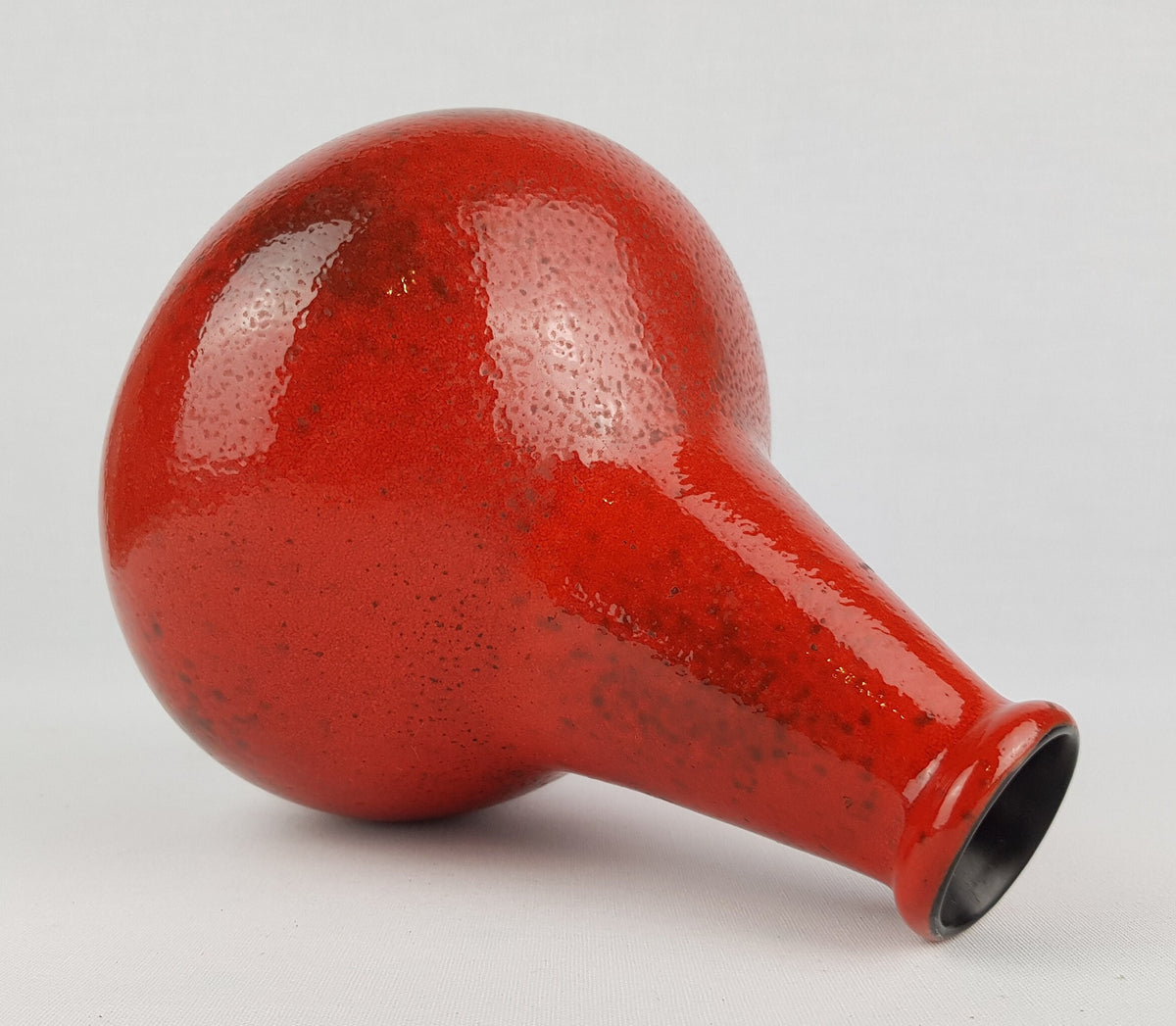 Vintage ZELL SCHMIDER Red Speckled Vase 4563-A by Anneliese Beckh Vulkano Decor West German Pottery 1960s 1970s