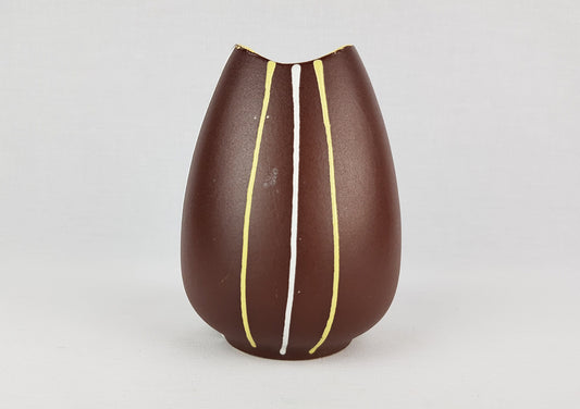 Vintage JASBA KERAMIK Brown Vase 582-15 with "Udine" Decor West German Pottery 1957 by Cilli Wörsdörfer