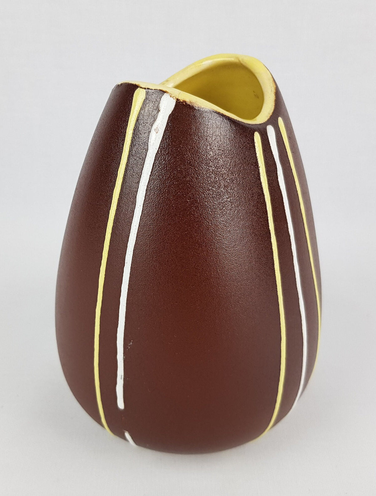 Vintage JASBA KERAMIK Brown Vase 582-15 with "Udine" Decor West German Pottery 1957 by Cilli Wörsdörfer