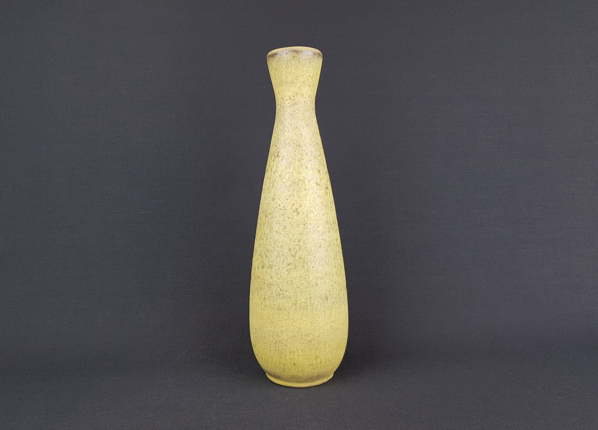 Vintage RUSCHA KERAMIK Yellow Vase, "Tibet" decor 1960's West German Pottery