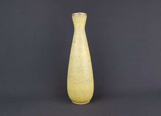 Vintage RUSCHA KERAMIK Yellow Vase, "Tibet" decor 1960's West German Pottery