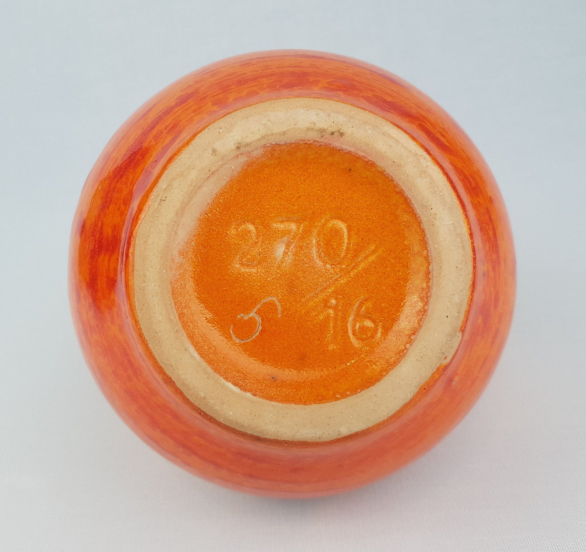 Vintage WALTER GERHARDS KERAMIK Orange Handled Vase West German Pottery 1970s