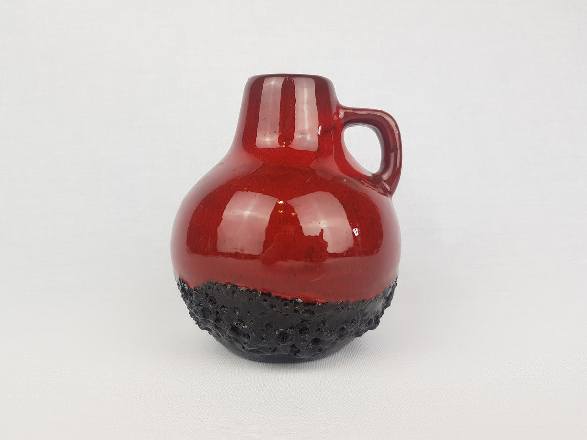 Vintage KREUTZ KERAMIK Red Fat Lava Vase 207 West German Pottery 1970s