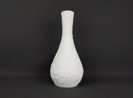 Vintage EDELSTEIN PORZELLAN White Porcelain Relief Decor Vase 1119-1 West German Pottery Bavaria 1960s