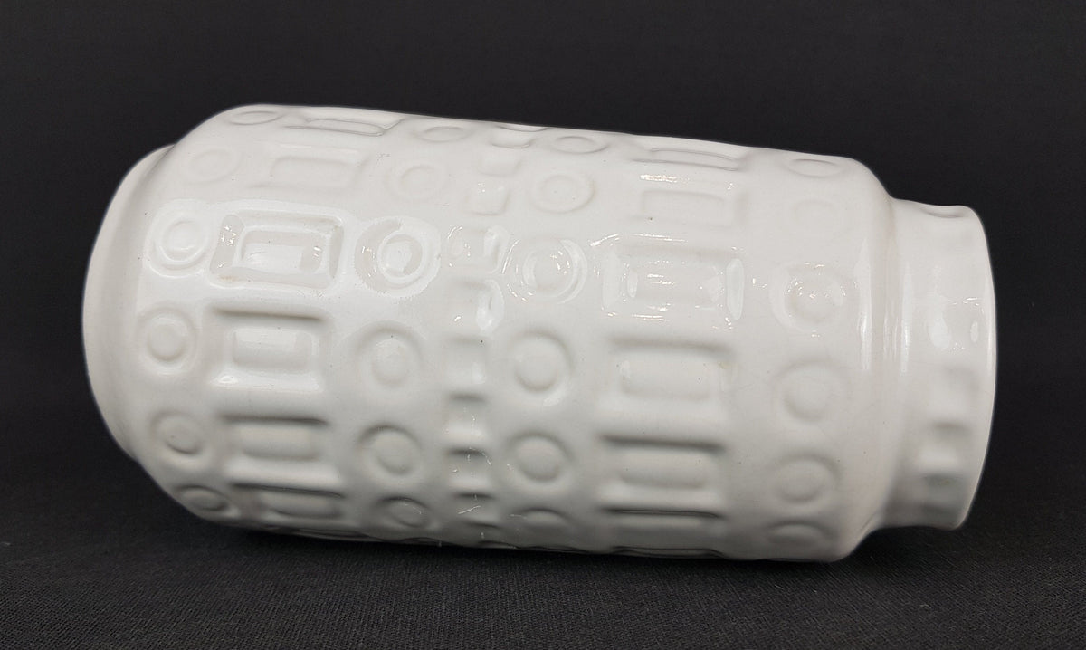 Vintage SCHEURICH KERAMIK White Vase with Inka Decor 260 15 West German Pottery 1970s