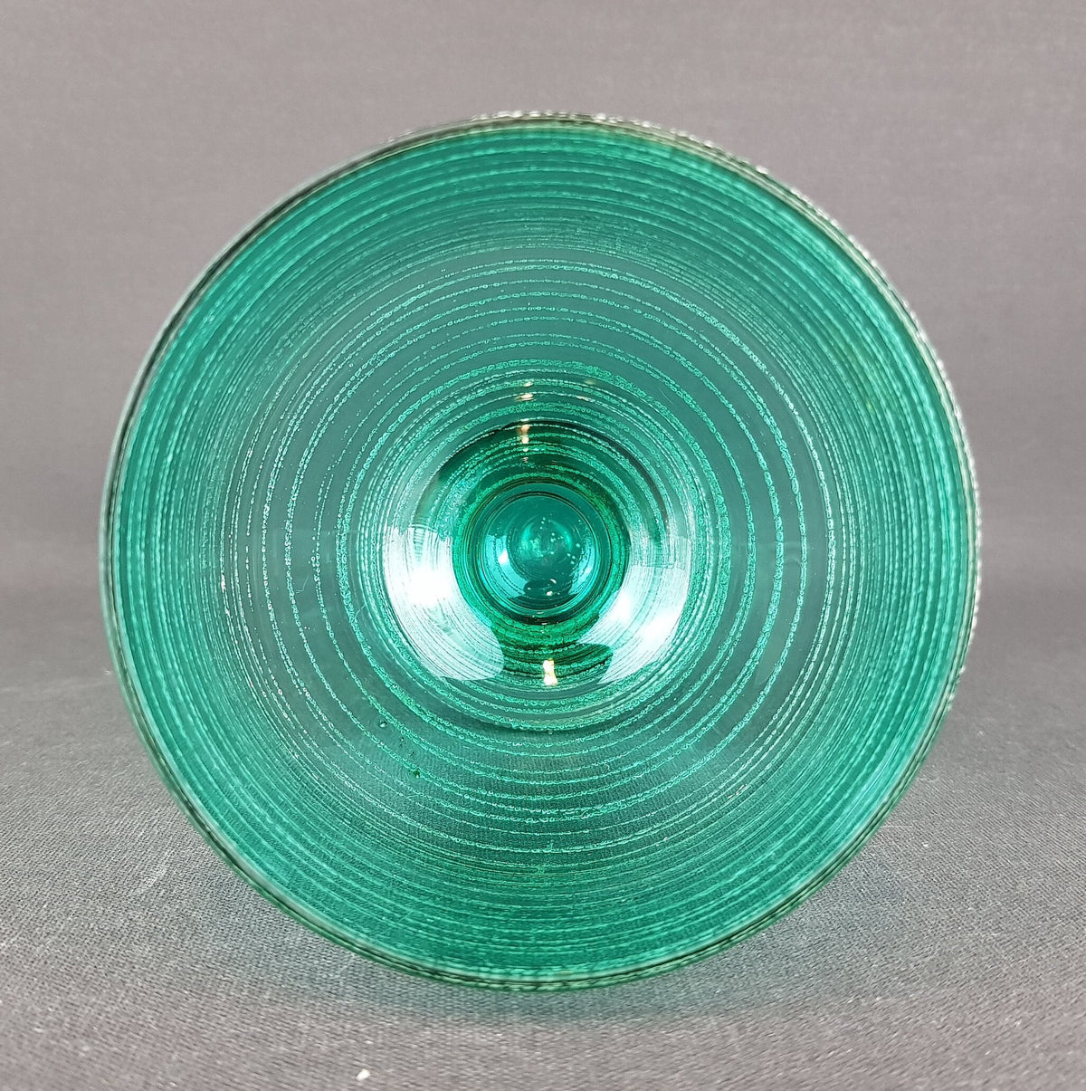 Vintage INGRID GLAS Green Glass Vase Rosenpokal Style German Design Glass Art 1960 1970s