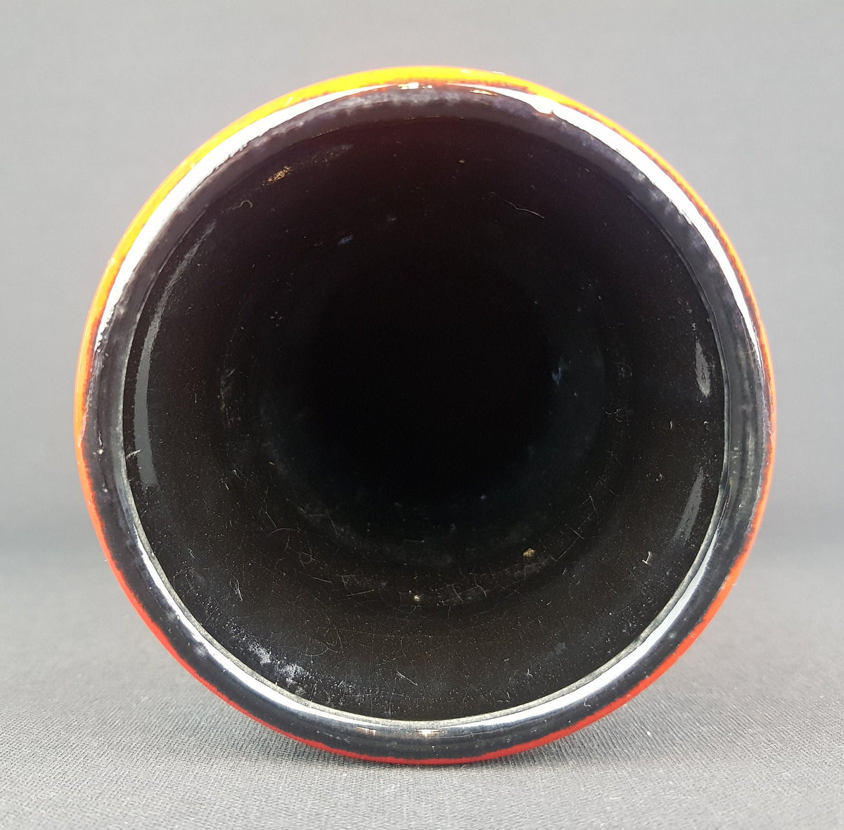 Vintage UBELACKER (Ü-Keramik) Fat Lava Red and Beige Vase 1382 27 West German Pottery 1960s 1970s