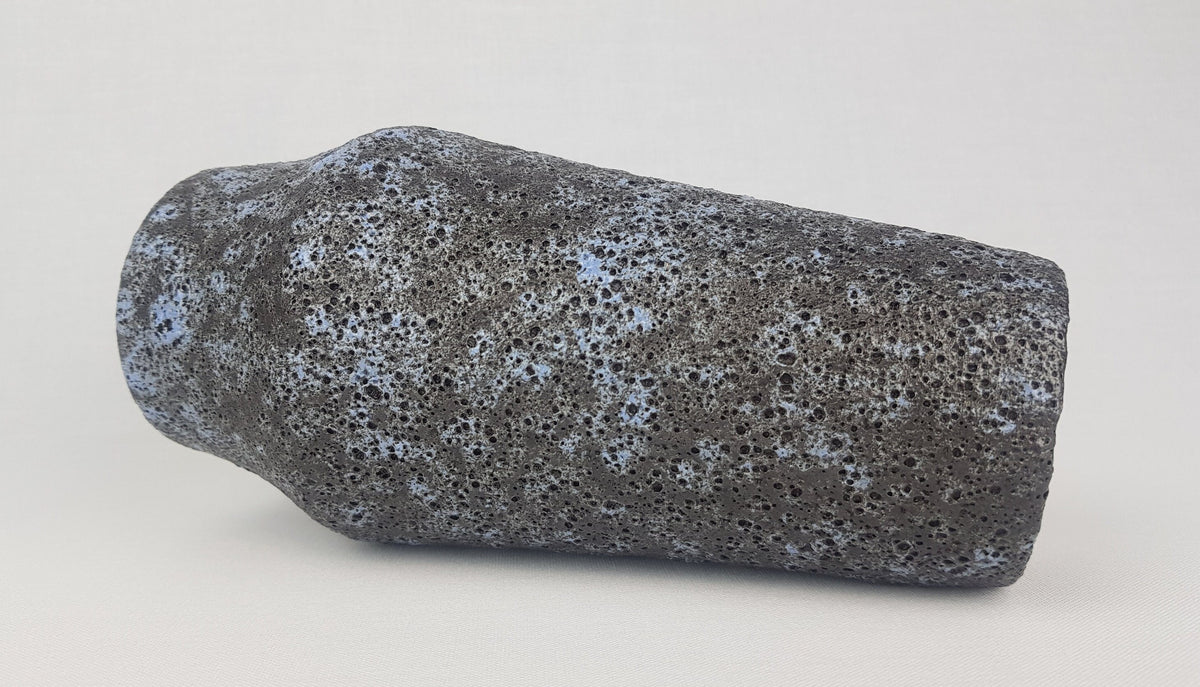 Vintage FOHR KERAMIK Black and Blue Fat Lava Cone Vase West German Pottery 1970s