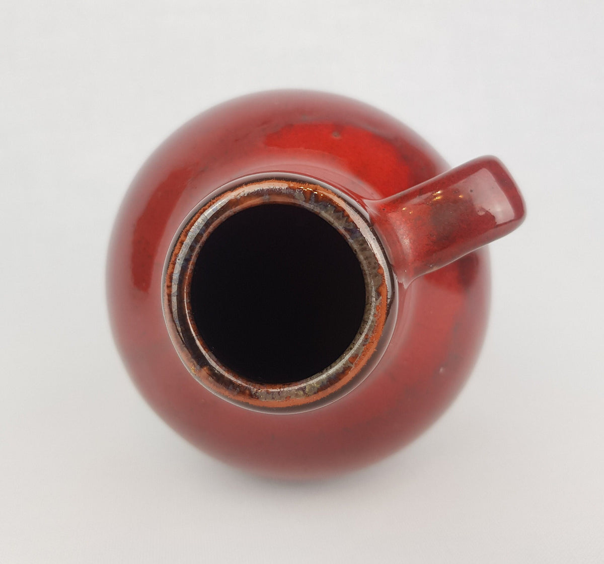 Vintage KREUTZ KERAMIK Red Fat Lava Vase 207 West German Pottery 1970s