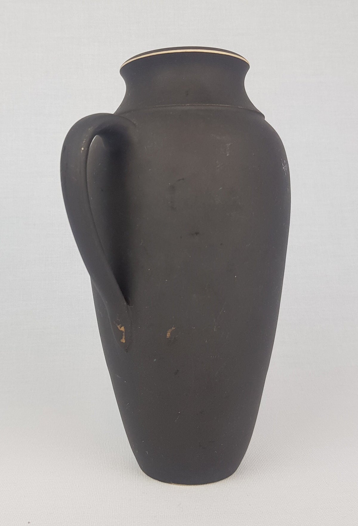 Vintage Kiechle Style Engobe Vase with Fish Decor Form 2012 German Pottery 1950s 1960s