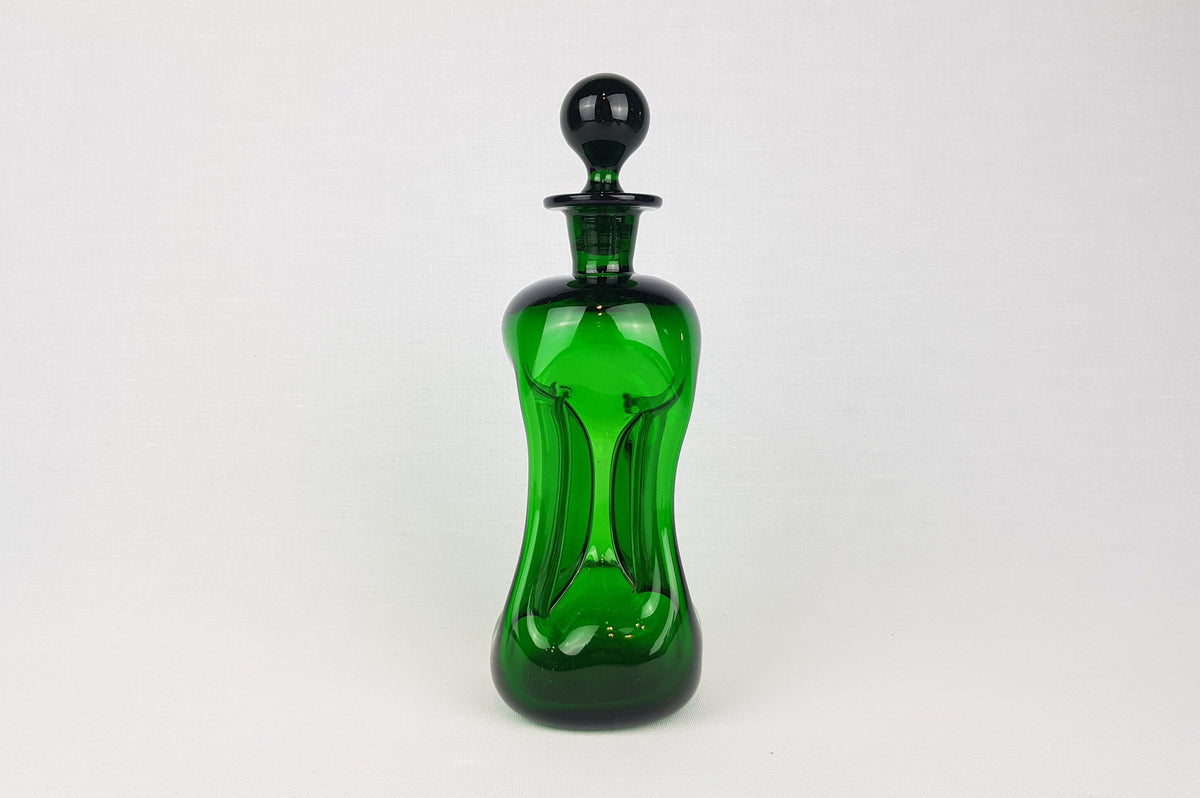 Vintage HOLMEGAARD Green Kluk Kluk Glass Decanter by Jacob Bang Denmark 1970s