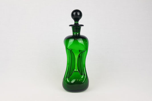 Vintage HOLMEGAARD Green Kluk Kluk Glass Decanter by Jacob Bang Denmark 1970s