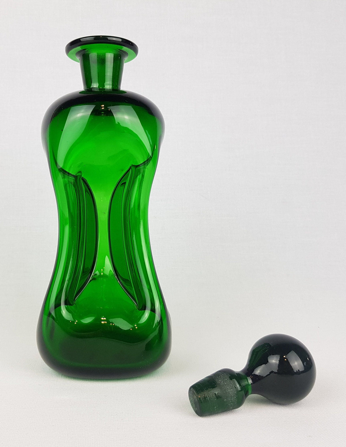 Vintage HOLMEGAARD Green Kluk Kluk Glass Decanter by Jacob Bang Denmark 1970s
